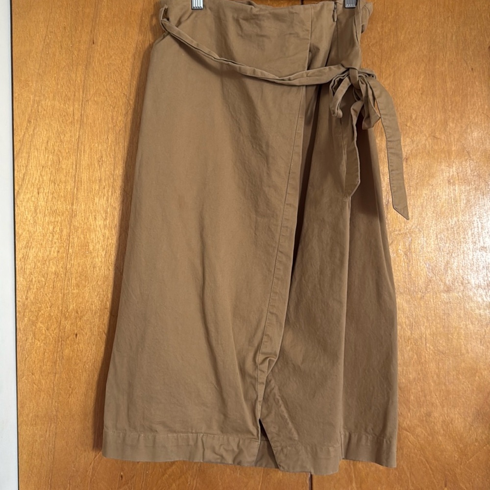 Banana Republic Tan Wrap Midi Skirt